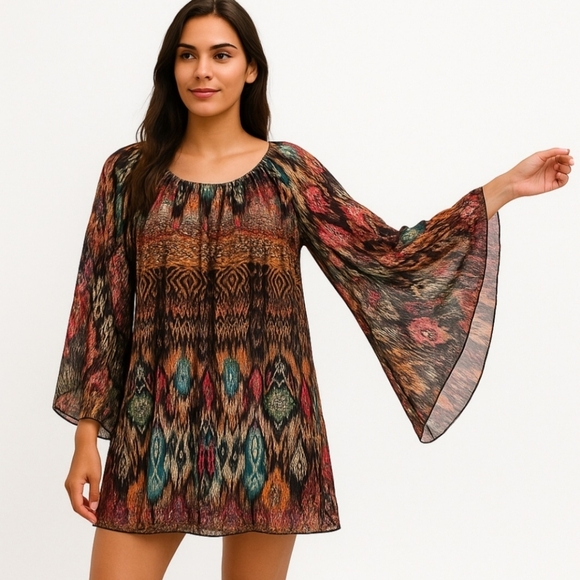 Colorful Patterned Boho Dress - Picture 5 of 7